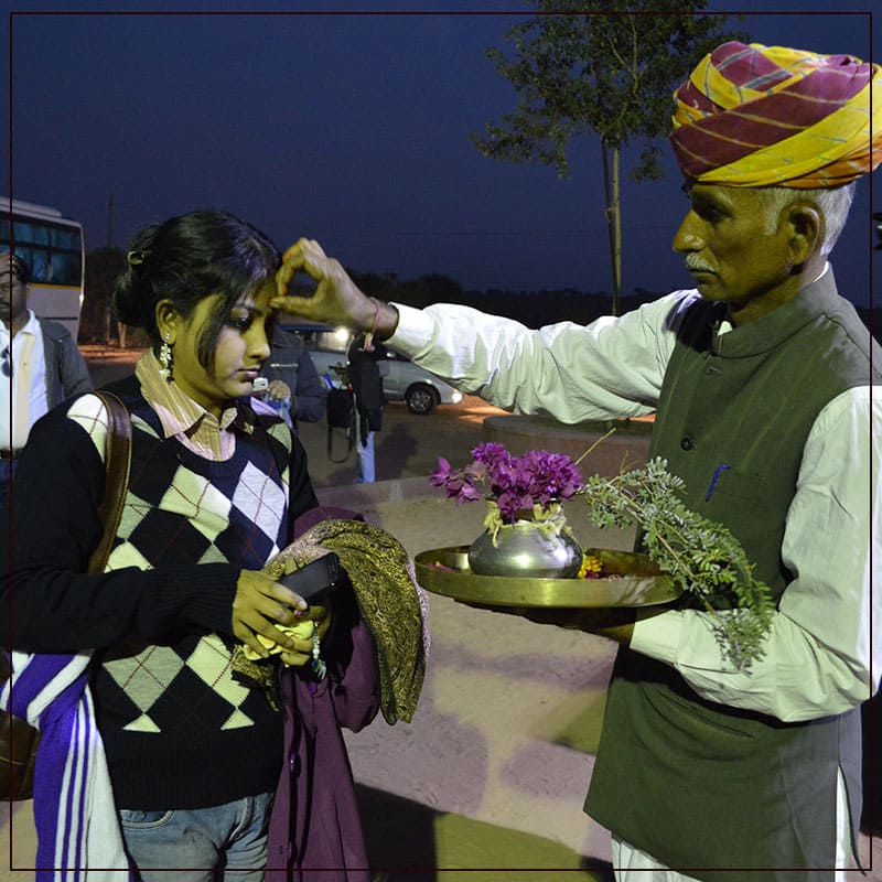 Warm Welcome By The Staff Of Osian Resort Camps In Rajasthan.